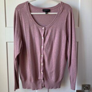 Lane Bryant Dusty Pink Button Cardigan